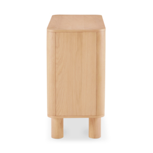 Buffet Japandi Premium en Chêne <span class=keywords><strong>Naturel</strong></span>, 38,5 Pouces, <span class=keywords><strong>Panneaux</strong></span> Latéraux Arrondis, 1 Tiroir, 2 Portes, Meuble de Rangement de Luxe pour Salle à Manger - Product Image 5