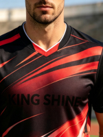 Jersey Tim Pria Musim Panas Cepat Kering dan Bernapas, Jersey Sepak Bola Pria dengan Cetak Transfer Panas, Jersey Sublimasi Lengan Pendek