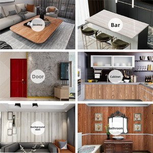 Papier peint auto-adhésif en PVC de couleur unie mate, design floral moderne, papier contact pelable et collant en rouleau pour chambre à coucher, salon, cuisine - Product Image 5