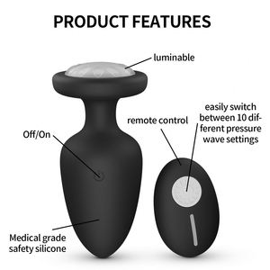 ビッグソフトシリコンアナルプラグビーズワイヤレスリモート振動スレーブバットプラグ女性男性用 - Product Image 6