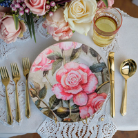 Assiette de présentation Xiangjin, vente chaude, moderne, en plastique, peinte à la main, 13 pouces, vaisselle élégante pour mariages, festivals, fêtes, table