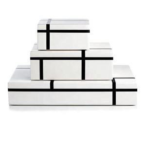 Boîtes de conteneurs en résine à rayures verticales pour la maison Incrustation d'os décorative Bijoux MDF Bois Exportateur Fabricant Incrustation d'os - Product Image 1