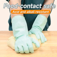 Gants de cuisine en nitrile imperméables, durables, résistants aux aliments, aux huiles et aux odeurs, réutilisables, à manchette longue, pour la cuisine et le nettoyage domestique