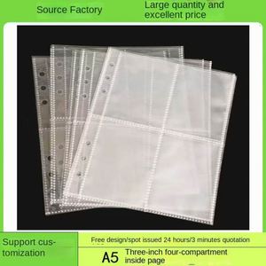 Mini <b>A5</b>/A6/A7 <b>Ring</b> <b>Binder</b> Pouch Frosted PVC Transparent Card Bag Waterproof Cash Envelope Folder Pattern Zipless Loose Leaf - Product Image 5