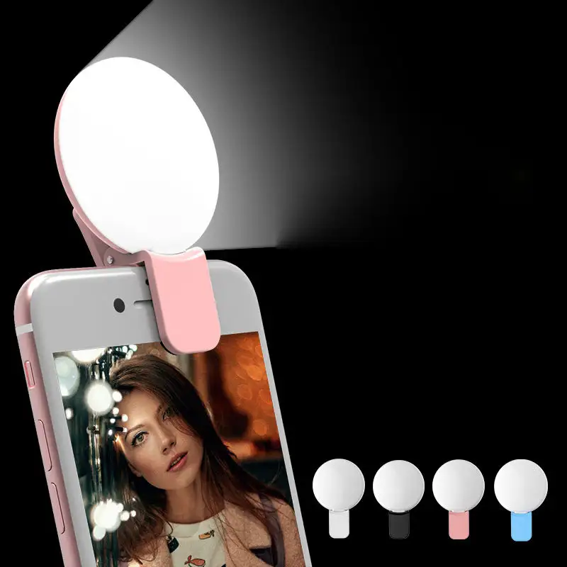 Lampu LED Selfie Ponsel Isi Ulang Baru 2023 untuk Ponsel Lampu LED Kamera Selfie Ring Flash