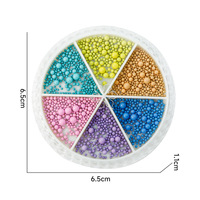 6 Grilles Macaron Coloré Acier Nail Beads 3D Métal Boules Manucure Fournitures pour DIY Artisanat Décoration Nail Art Charmes Décor