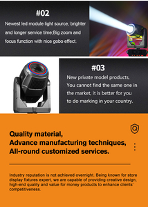 Đèn sân khấu di động ngoài trời tích hợp 3 trong 1, chống nước IP, công suất 250W/350W, kiểu Beam Spot Wash, sử dụng module LED lai, dành cho đám cưới và sự kiện ngoài trời - Product Image 4