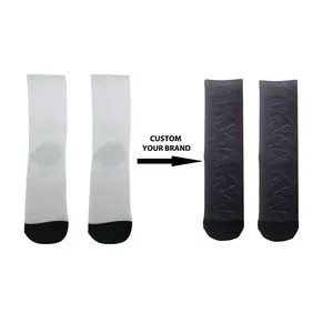 Çorap baskı üreticisi toptan özel tasarım çorap 3D baskılı moda Polyester çabuk kuruyan beyaz boş çorap