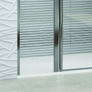 Kamalu KPX6000 moderno 150cm porta doccia incernierata 2 pannelli laterali fissi vetro scorrevole in acciaio inox senza cornice per uso bagno - Product Image 6