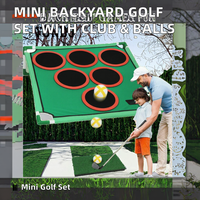 Mini kit de golf portable pour l'entraînement en intérieur et en extérieur, avec balles collantes, pour le chipping, le cornhole et l'entraînement au swing