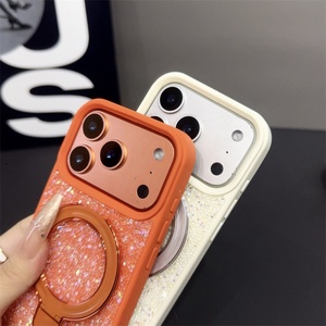 Funda de Lujo con Purpurina Brillante y Anillo Soporte Cuadrado para iPhone 17, 17 Air, 17 Pro Max - Funda para Mujer - Product Image 4