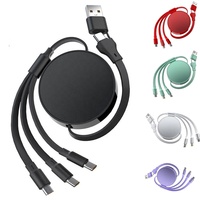 Cable de Carga Rápida Retráctil 6 en 1 de 100W de Marca, Cable de Datos USB de Carga Rápida, Cable de Carga USB Tipo C con Logotipo Personalizado
