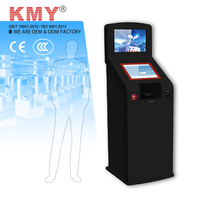 Kiosque d'auto-enregistrement à l'aéroport, acier laminé à froid multicolore, écran tactile capacitif, scanner de passeport, lecteur de code-barres, carte d'embarquement