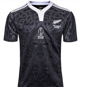 Maillot de rugby des All Blacks de Nouvelle-Zélande, 100e anniversaire, Rau Tau, sublimation, chemise de supporter pour <span class=keywords><strong>homme</strong></span>, vente en gros, uniforme de rugby néo-zélandais - Product Image 1