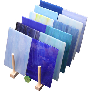 Lastra <span class=keywords><strong>di</strong></span> <span class=keywords><strong>Vetro</strong></span> Colorato Tradizionale Opale 10x10cm - Vari Colori, Resistente all'Acqua, Spessore 3mm, <span class=keywords><strong>Mosaico</strong></span> in <span class=keywords><strong>Vetro</strong></span> Tiffany per Hobby Artistici Fai-da-Te - Product Image 3