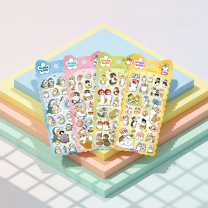 <b>Marshmallow</b> Stickers Shark Cat Korean Cute Character Removable Diary Deco Sticker <b>Gift</b> for Kids Wholesale - Product Image 2