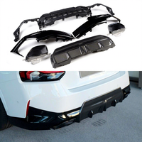 Kit de diffuseur de pare-chocs arrière style M240 pour BMW Série 2 G42 2022+ avec diffuseur central en fibre de carbone préimprégnée noir brillant