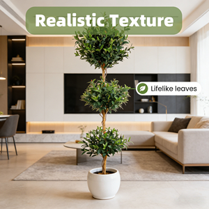Venta al por Mayor de Árboles de Olivo Decorativos de <span class=keywords><strong>Tres</strong></span> Ramas, Simulación de Árboles de Olivo Verdes en Maceta de Plástico, Árboles de Olivo Artificiales para Interiores - Product Image 4