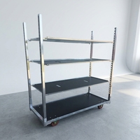 Chariot à fleurs danois sur mesure OEM ODM, chariot roulant multi-niveaux réglable pour plantes, chariot logistique pour serre