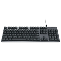 Teclado USB con Cable Logitech K840, Silencioso, Táctil, con Interruptores Romer G de Bajo Ruido, 104 Teclas, Panel Numérico, Aluminio Anodizado, para Oficina y Hogar