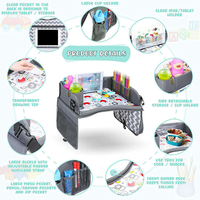 Plateau de Voyage de Luxe Haute Qualité pour Enfants, Organisateur de Siège Arrière de Voiture Couleur Personnalisée en Polyester Écologique, Marque Personnalisée Chine