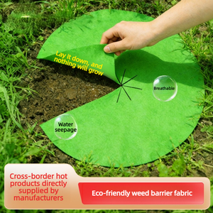 X135 Tapis <span class=keywords><strong>de</strong></span> protection en tissu non tissé, couverture pour plantes, barrière anti-mauvaises herbes, anneau <span class=keywords><strong>de</strong></span> paillis dégradable pour arbres - Product Image 1