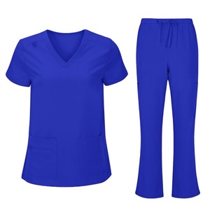 Women V-Neck <b>Scrub</b> Set Moisture Wicking Split Uniforms For Hospital Work Wear Size S XXL - Product Image 3