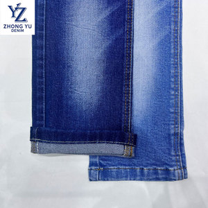 Presa di fabbrica traspirante Jeans in saia tessuto Denim-cotone Spandex poliestere Rayon <span class=keywords><strong>indaco</strong></span> tessuto elasticizzato per ragazzi e ragazze - Product Image 4