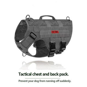 ONE TIGERS Tactical Dog <b>Harness</b> Adjustable Breathable MOLLE Vest For Medium Large Dogs Sport Style Durable Nylon - Product Image 4
