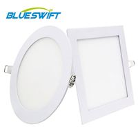 Lampu Panel LED Ultra Tipis 3W 6W 9W 12W 15W 18W 24W 3000K/4000K/6000K Dapat Diredupkan AC220V 12V Lampu Panel LED Datar Bulat untuk Plafon