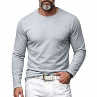 T-shirts pour hommes à col en V, coupe ajustée, extensibles, à manches longues, décontractés, sous-vêtements musclés