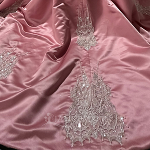 Vestido de Quinceañera Rosa Wx32 con Cuentas, Vestidos de 15 Años con Lentejuelas, Vestidos de Gala para Instagram, Apliques de Encaje, Vestido de Princesa Largo hasta el Suelo - Product Image 4