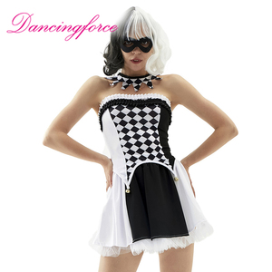 <span class=keywords><strong>Disfraz</strong></span> <span class=keywords><strong>de</strong></span> Cosplay <span class=keywords><strong>de</strong></span> Payaso para <span class=keywords><strong>Mujer</strong></span>, Tallas S-XL, Sexy, Drag Queen, Vampiro, <span class=keywords><strong>Demonio</strong></span>, Arlequín, a Cuadros, Negro y Blanco, para Halloween - Product Image 4