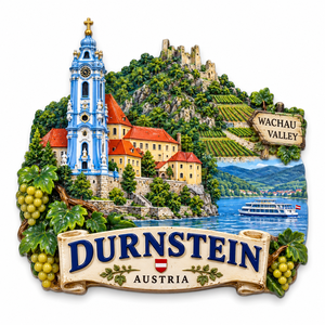 Imán de Resina para Refrigerador WeiVista Durnstein <span class=keywords><strong>Austria</strong></span>, Recuerdo de Viaje del Valle de Wachau, Fabricante de Regalos Personalizados al por Mayor - Product Image 1