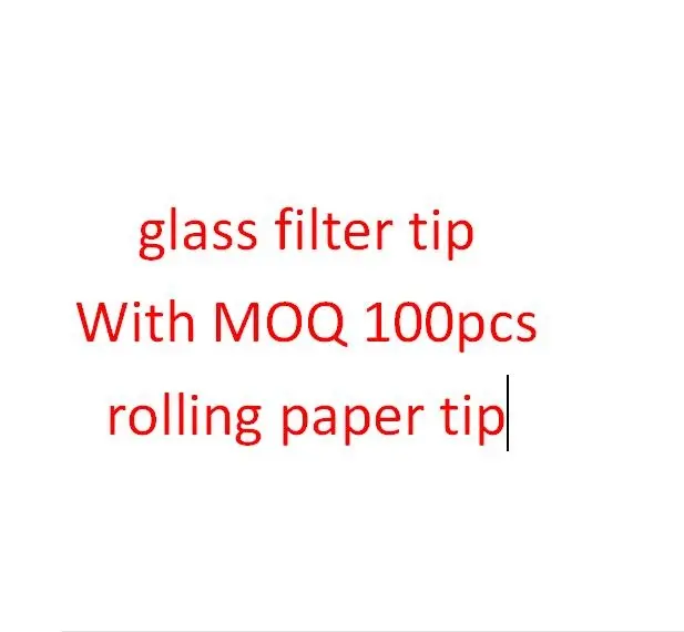 Gold leaf glass filter tips 8mm black/white custom shape glass paper tips
