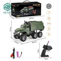 Jouet HS 2.4G 4WD Six-wheels 1:16 échelle jouet véhicule tout-terrain léger RC camion de commandement militaire avec emballage de luxe