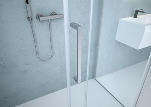 Essence Sleek 6mm Profilé en aluminium oxydé Demi-coin Fermeture magnétique Boîtier de porte de douche Verre trempé Douches d'hôtel - Product Image 3