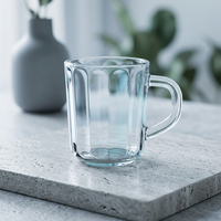 Gobelet en verre réutilisable de style nordique NOVEDO - Transparent, haute qualité, pour table et restaurant, boissons chaudes/froides