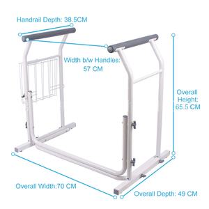 Reposabrazos de Seguridad para Inodoro con Cesta de Almacenamiento (Material PVC, Capacidad 150 kg), Ayuda a las Personas Mayores a Levantarse del Asiento del Inodoro - Product Image 3