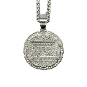 Collier Pendentif Hip Hop Jésus en Acier Inoxydable, Sertissage CZ, Vintage, Dernière Cène <span class=keywords><strong>Catholique</strong></span>, Étanche et Anti-ternissement, pour Homme - Product Image 5