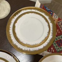 Assiette à dîner en céramique personnalisée de 10 pouces, ensemble d'assiettes en céramique de luxe, vente en gros