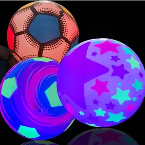 Inflatable Cordless Fitness Elastic Ball Children Toy Flash Light Up Rebound Luminous Ball Flashing