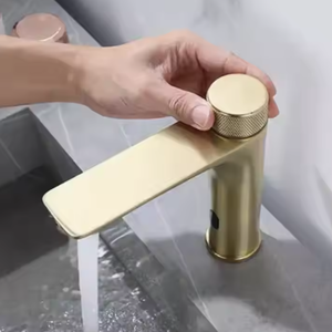 Moderno sensore Auto-infrarossi Smart in acciaio inox spazzolato rubinetto oro <span class=keywords><strong>rubinetti</strong></span> Touchless lavabo per <span class=keywords><strong>cucina</strong></span> bagno valvola ceramica - Product Image 3