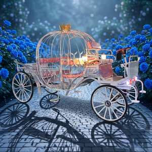 Chariot de Mariage Électrique Personnalisé Blanche-Neige Citrouille Rose Métallique - Transport Spécial à Vendre - Product Image 1
