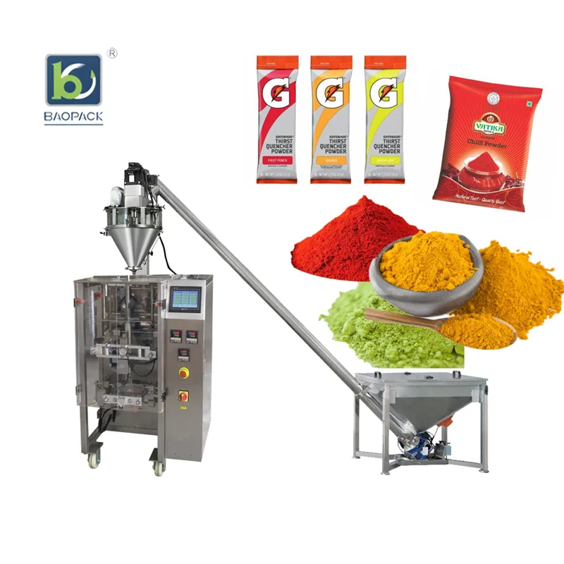 Automatic chili powder packing machine seasoning oxtail soup jaggery fine powder packaging machine