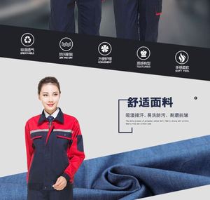 Vêtements de travail durables pour hommes et femmes, veste et pantalon, ensembles de vêtements de travail, bande réfléchissante, manches longues, uniformes de travail, combinaisons - Product Image 5