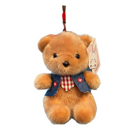 Pendentif en peluche petit ours en polyester véritable, parfum cacao, compagnon de bureau, porte-clés unisexe, 17 cm, pour les 5-7 ans, cadeau d'anniversaire idéal