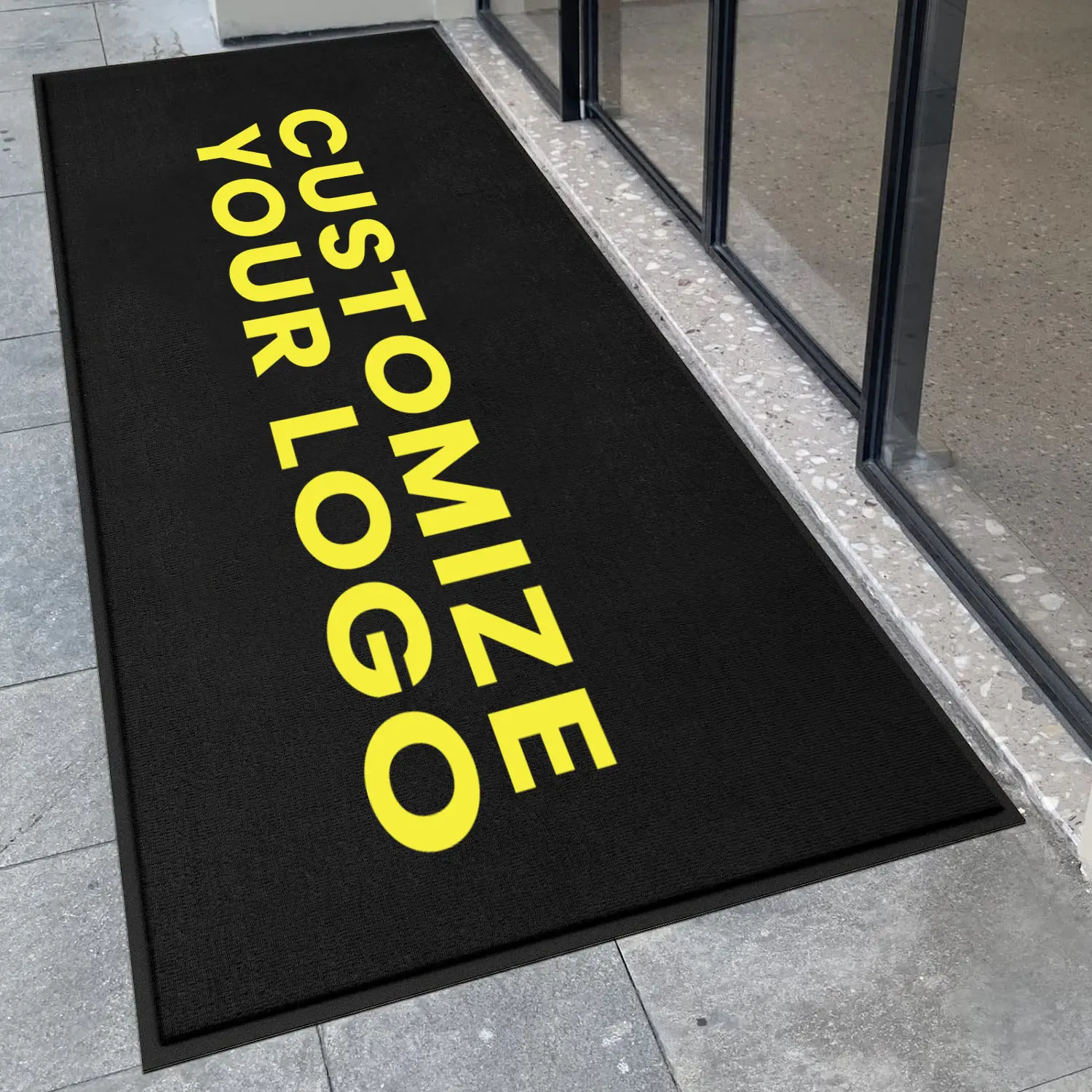 Tapis d'entrée de paillasson imprimé en nylon lavable haute densité personnalisé d'usine avec support en caoutchouc tapis de logo en nylon 100%