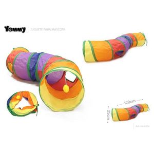 Túnel arcoíris Yommy Pet de 120 cm, túnel de juego colorido para gatos y mascotas pequeñas - Product Image 1