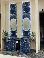 Lujo Natural Bolivia azul sodalita cuarcita diseño moderno calcita piedra cuarcita losa para mesa de Hotel encimeras escaleras